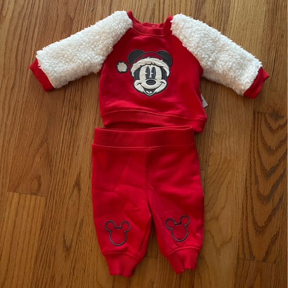 NWT Mickey Mouse Holiday Pullover Sweatshirt and Jogger Set for Baby - Picture 8 of 8